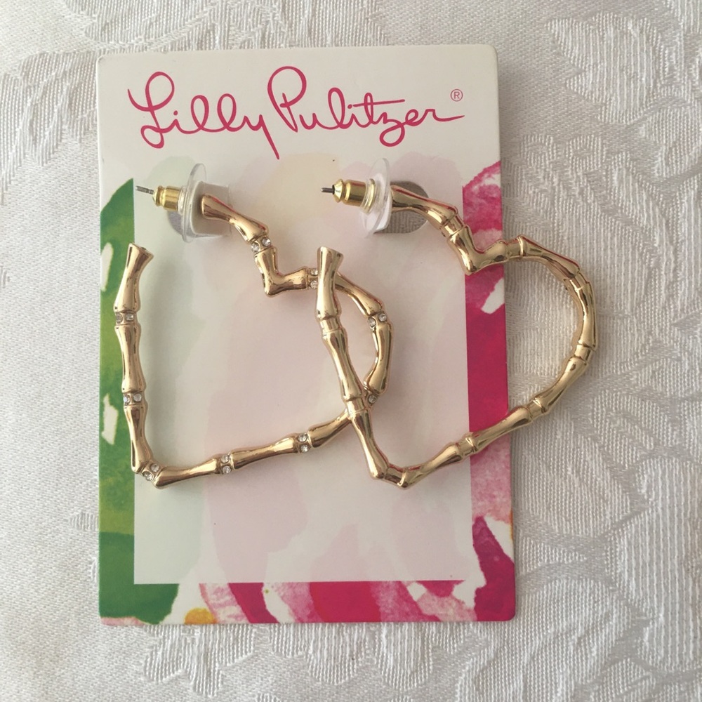 Lilly Pulitzer bamboo heart earrings